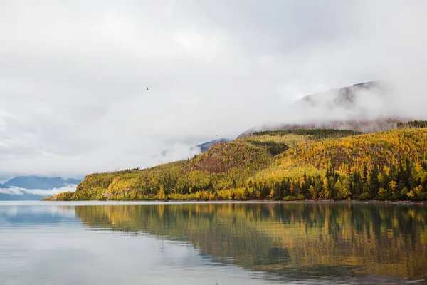 Ledovcové Horské Jezero Podzimní Krajině Aljašce — Stock fotografie