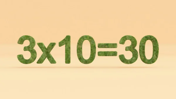 Representación Una Ecuación Matemática Con Textura Herbácea Sobre Fondo Naranja —  Fotos de Stock