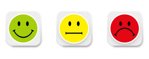 Illustration Green Yellow Red Emotion Icons Isolated White Background — Stock Photo, Image
