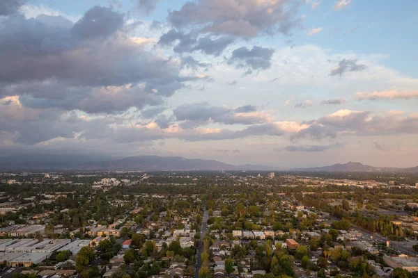 Αεροφωτογραφία Του Τοπίου San Fernando Valley Στο Λος Άντζελες Καλιφόρνια — Φωτογραφία Αρχείου