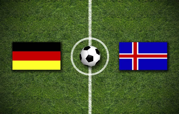 Illustration Football Avec Les Drapeaux Allemagne Islande — Photo