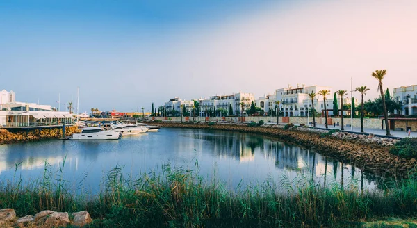 Vilamoura Portugal Ago 2020 Bela Vista Ensolarada Marina Vilamoura Iates — Fotografia de Stock