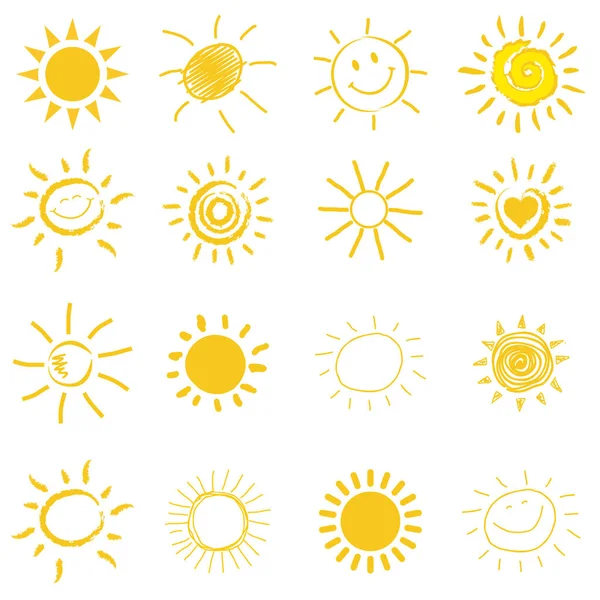 Eine Illustration Von Sonnenformen Auf Weißem Hintergrund — Stockfoto