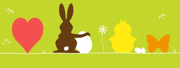 Eine Illustration Von Bunten Eier Hasen Und Schmetterlingsformen Isoliert Auf — Stockfoto