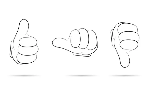 Illustration Hand Gesture Icons White Background — Stock Photo, Image