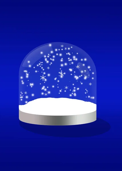 Візуалізація Снігового Глобуса Ізольовано Синьому Фоні — стокове фото