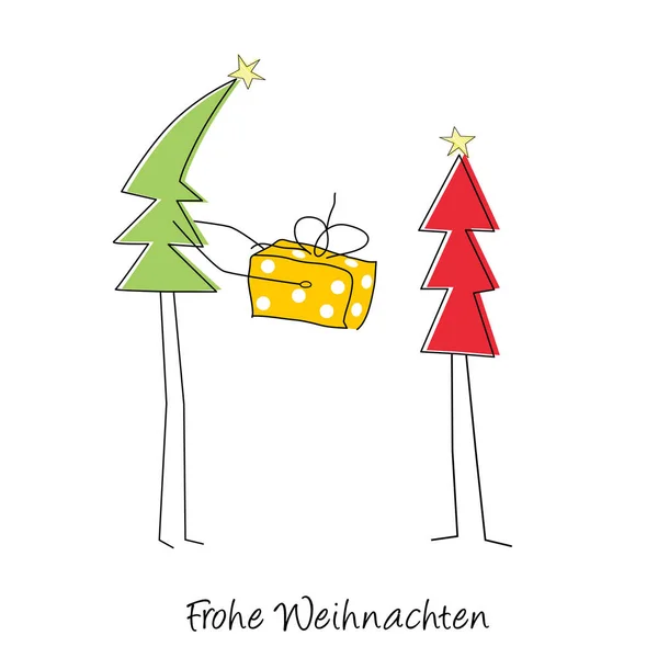 Eine Illustration Von Roten Und Grünen Weihnachtsbäumen Die Sich Gegenseitig — Stockfoto