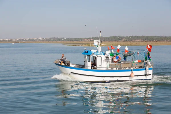 Isla Cristina Espanha Agosto 2016 Barco Pesca Que Trabalha Costa — Fotografia de Stock