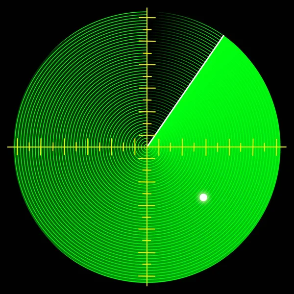 Ilustracja Radaru Czarnym Tle — Zdjęcie stockowe