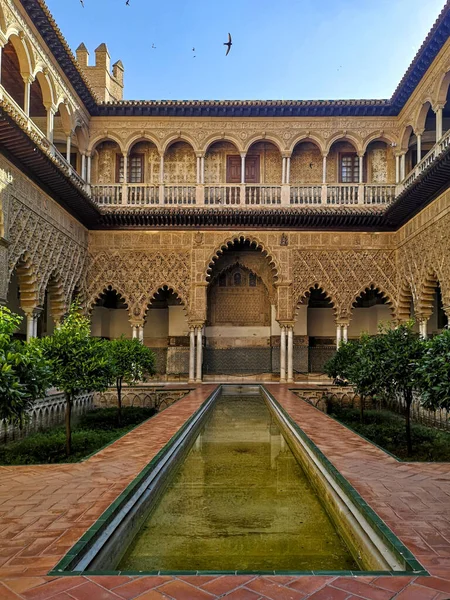 Una Vista Impresionante Del Icónico Palacio Del Alcázar Sevilla España — Foto de Stock