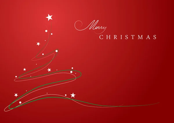 Una Tarjeta Roja Navidad Con Árbol Navidad Mensaje Feliz Navidad —  Fotos de Stock