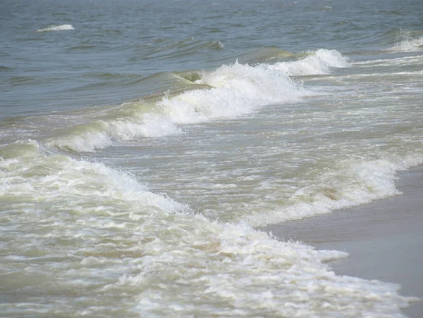 Крупним Планом Океан Якими Хвилями Березі Ідеально Підходить Фону — стокове фото
