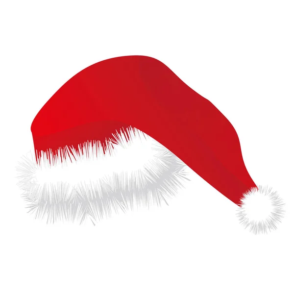 Eine Einfache Illustration Einer Weihnachtsmütze Auf Weißem Hintergrund — Stockfoto