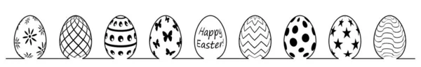 Illustration Easter Eggs Different Design White Surface — Stock Photo, Image