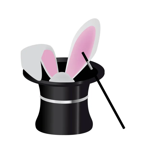 Una Ilustración Conejo Sombrero Mago — Foto de Stock