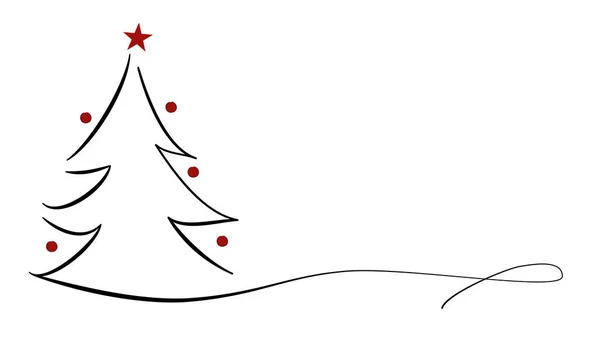 装飾されたクリスマスツリーと美しいクリスマスポスターのイラスト — ストック写真