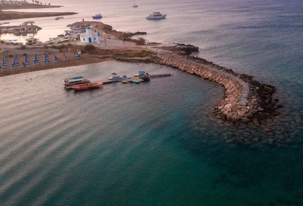 Vysoký Úhel Záběru Krásného Pobřeží Protarasu Kypr — Stock fotografie