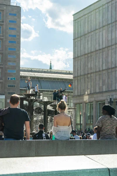 Berlín Května2020 Berlín Německo Května2020 Berlin Demo Covid Police — Stock fotografie