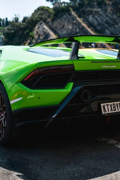 Sestri Levante Italie Juil 2020 Neon Green Lamborghini Performante Super — Photo