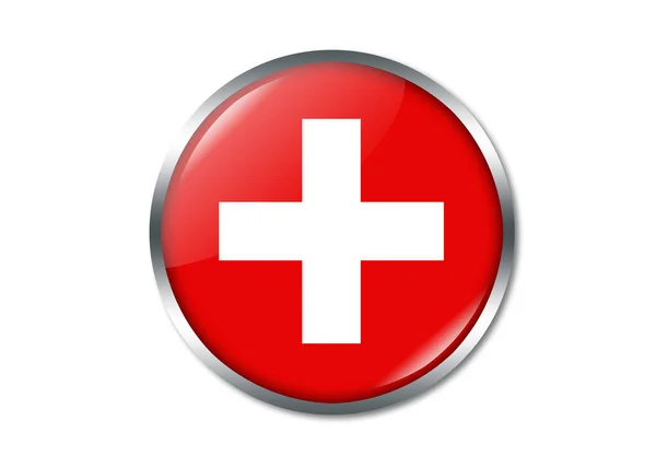 Illustration Flag Switzerland Circle Isolated White Background — Stock Photo, Image