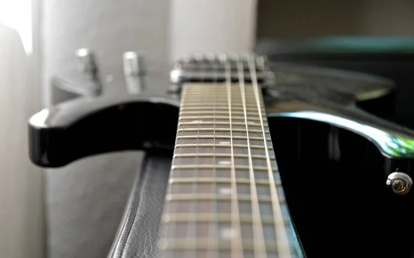 Uma Renderização Fragmento Corpo Guitarra Elétrica Cordas — Fotografia de Stock