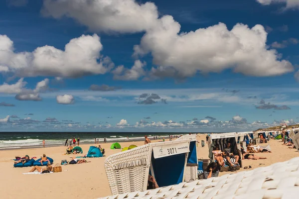 Sylt Duitsland Jul 2020 Verschillende Strandstoelen Een Mooi Strand Onder — Stockfoto