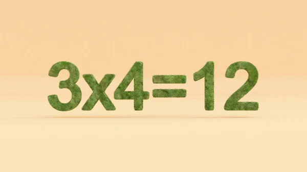 Representación Una Ecuación Matemática Con Textura Herbácea Sobre Fondo Naranja —  Fotos de Stock