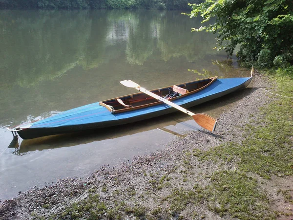 East German Folding Canoe River Ruhr Essen Werden — Stock Photo, Image