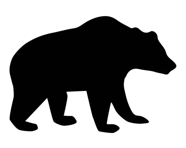 Egy Fehér Alapon Izolált Medve Sziluett Illusztrációja — Stock Fotó