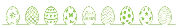 Beyaz Arka Planda Paskalya Yumurtalarının Bir Çizimi — Stok fotoğraf