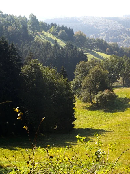 Schöne Aufnahme Eines Tales Sonniger Herbst Der Eifel — Stockfoto