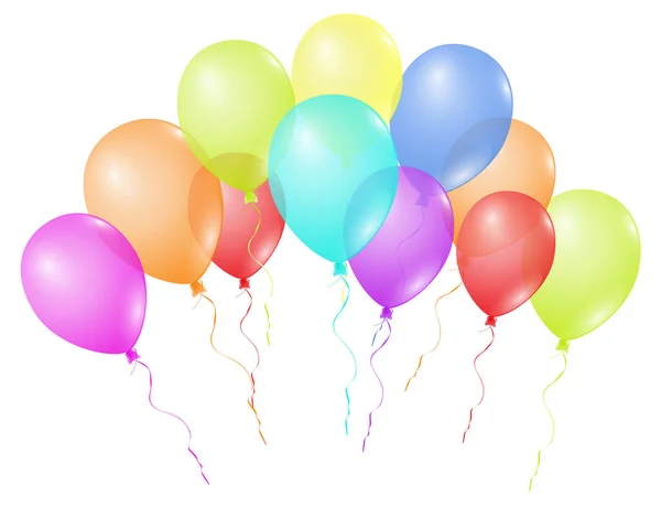 Een Illustratie Van Kleurrijke Ballonnen Voor Een Witte Achtergrond — Stockfoto