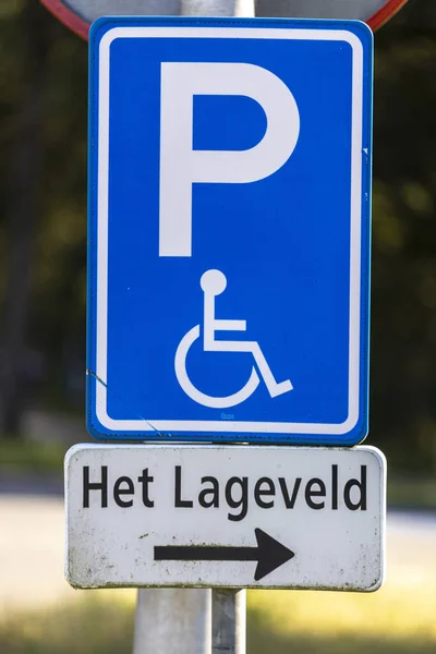 Hoge Hexel Netherlands Aug 2020 Sign Confirmation Disabled Parking Handicapped — Stock Photo, Image