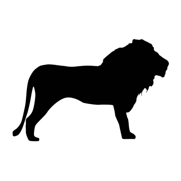 Illustration Numérique Une Icône Silhouette Noire Lion Sur Fond Blanc — Photo