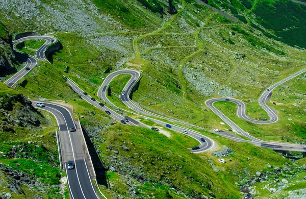 Las Serpentinas Camino Transfagarasan Las Montañas Fagaras — Foto de Stock