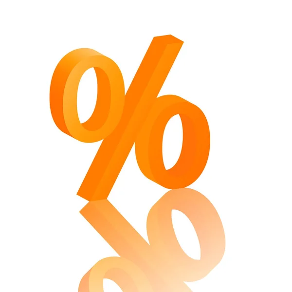 Uma Ilustração Sinal Porcentagem Laranja Fundo Isolado — Fotografia de Stock