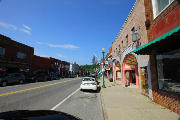 Dia Verão Uma Rua Ellsworth Maine — Fotografia de Stock