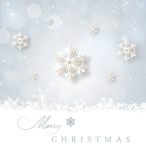 Uma Ilustração Cartão Felicitações Feliz Natal Com Flocos Neve — Fotografia de Stock