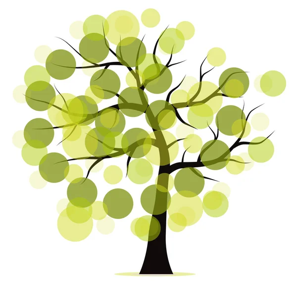 Beyaz Arkaplanda Yeşil Bir Ağacın Basit Bir Çizimi — Stok fotoğraf