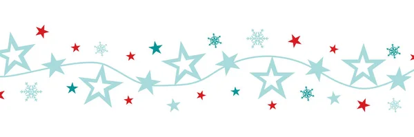 Illustration Christmas Poster Stars String Lights Isolated White Background — Stock Photo, Image