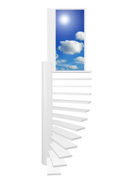 Uma Ilustração Das Escadas Que Levam Céu Conceito Vida Após — Fotografia de Stock