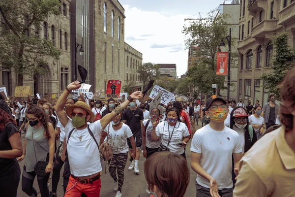 Montral Canada Giugno 2020 Protesta Montreal Giugno 2020 Omicidio George — Foto Stock