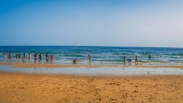 Vilamoura Portugalsko 2020 Pohled Krásnou Pláž Praia Falesia Praia Rocha — Stock fotografie