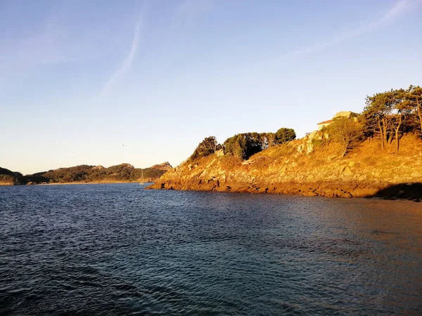 Spanya Nın Galiçya Kentindeki Cies Adaları Nda Güneş Doğarken Güzel — Stok fotoğraf
