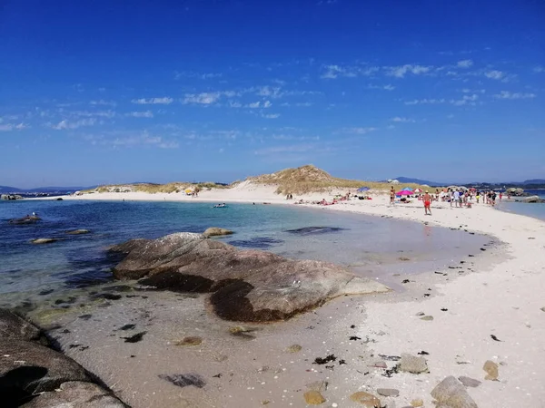 Galiçya Spanya Daki Illa Arousa Adası Nın Güzel Bir Sahili — Stok fotoğraf