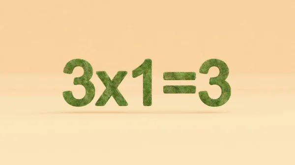 Representación Una Ecuación Matemática Con Textura Herbácea Sobre Fondo Naranja —  Fotos de Stock