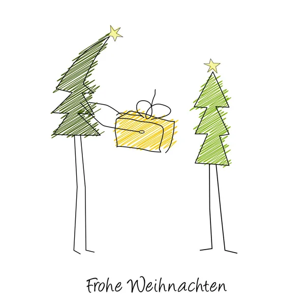 Eine Illustration Von Roten Und Grünen Weihnachtsbäumen Die Sich Gegenseitig — Stockfoto