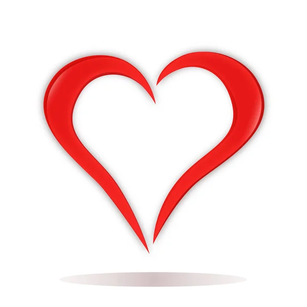 Illustration Ett Rött Hjärta Cocnept Kärlek Alla Hjärtans Dag — Stockfoto