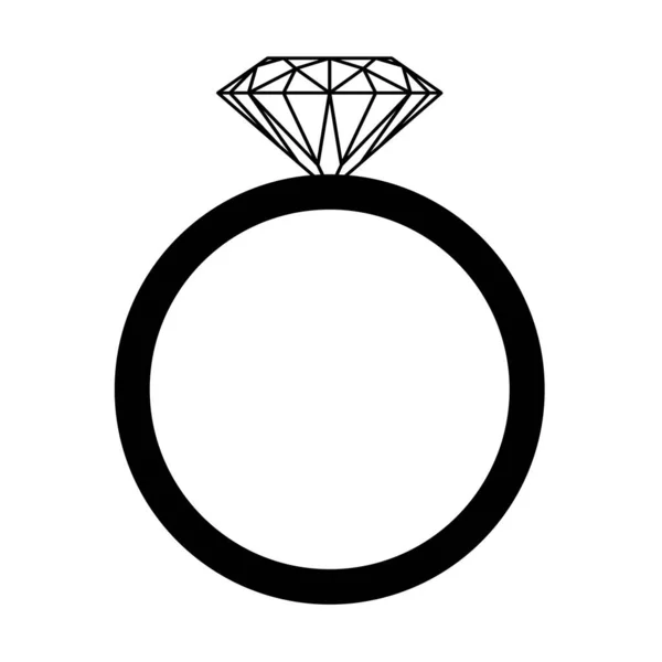 白い背景にダイヤモンドのウェディングリングのイラスト — ストック写真