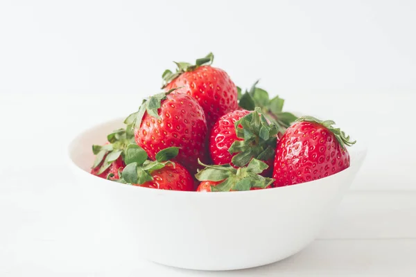 Closeup Shot Bowl Delicious Fresh Strawberries — Stock Photo, Image